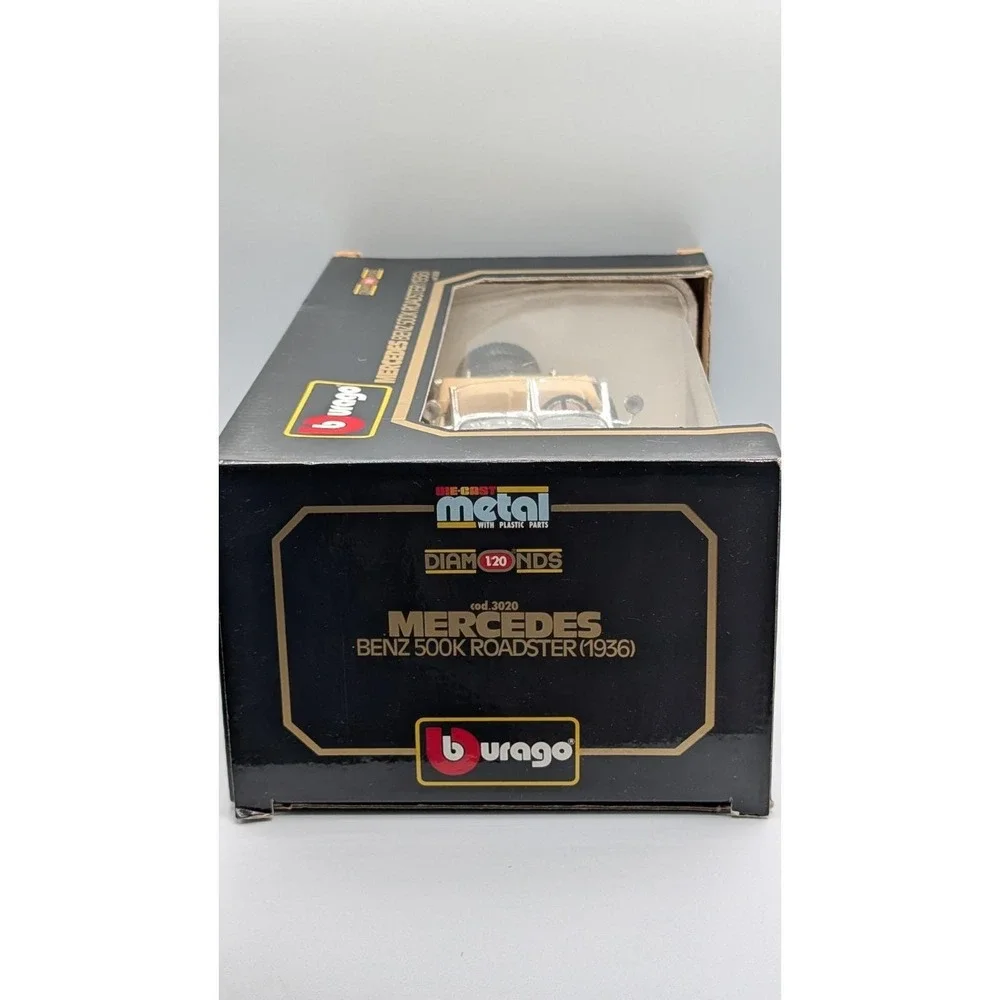 1990s Burago 3020 Mercedes Benz 500K Roadster 1936 Diecast Model Car 1/18 Scale